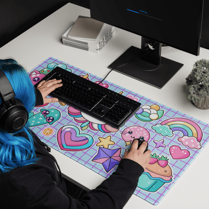 Tapis De Souris Kawaii Licorne Rose Violet - La Planète Gaming