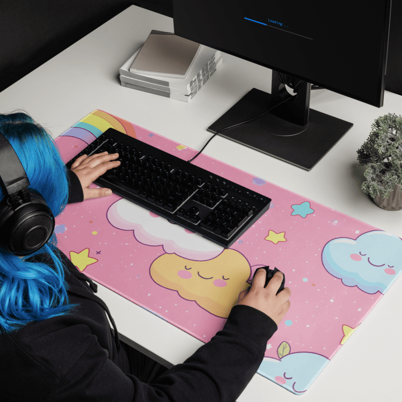 Tapis De Souris Kawaii Nuage Rose Pastel - La Planète Gaming