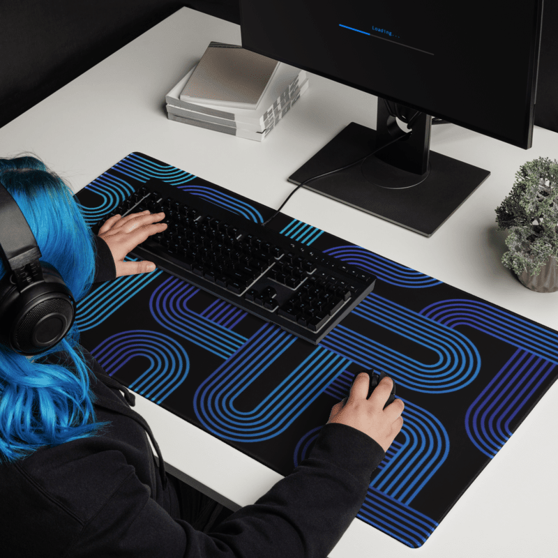 Tapis De Souris Original Géométrique Bleu - La Planète Gaming