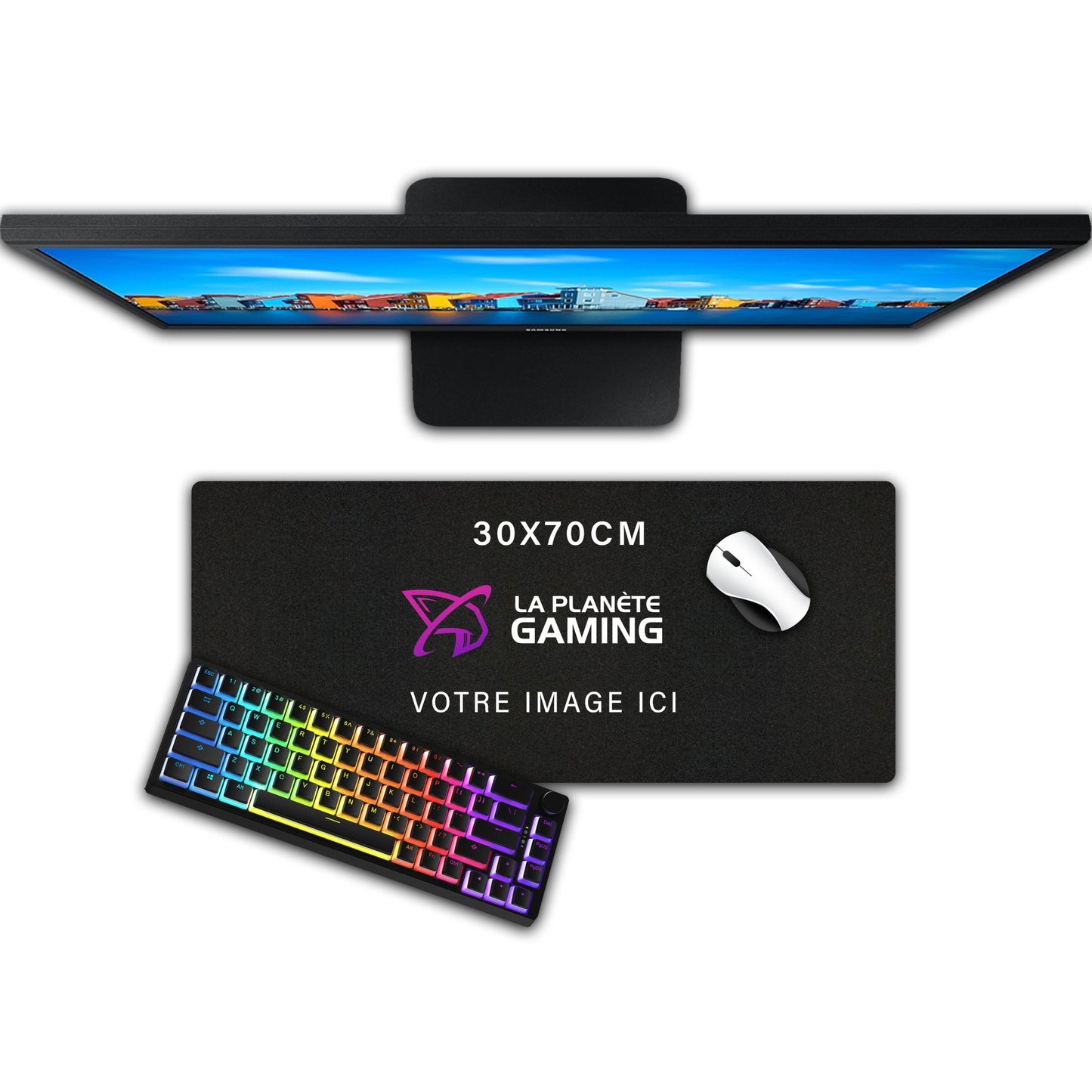 Tapis de Souris Personnalisé M (30x70cm) - La Planète Gaming