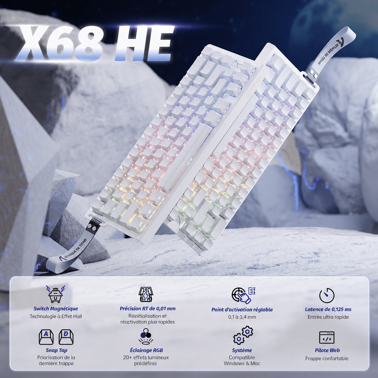 Clavier Gamer RGB Design Noir - La Planète Gaming