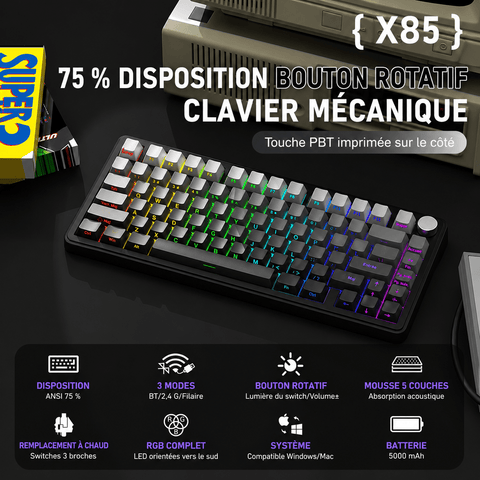 Clavier Gamer Sans Fil Noir Dégradé - La Planète Gaming