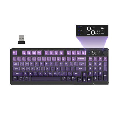 Clavier Gamer Sans Fil Noir Violet - La Planète Gaming