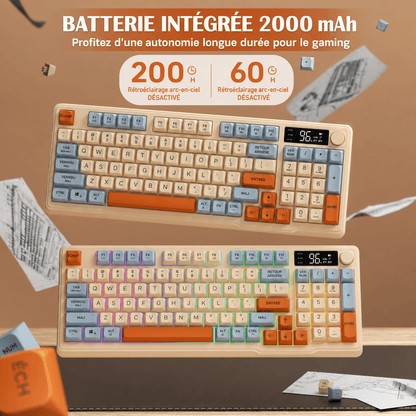 Clavier Gamer Sans Fil Noir Violet - La Planète Gaming