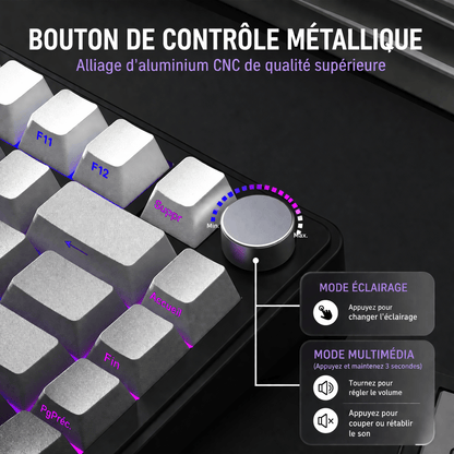 Clavier Gamer Sans Fil Rose Noir Dégradé - La Planète Gaming