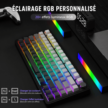 Clavier Gamer Sans Fil Rose Noir Dégradé - La Planète Gaming