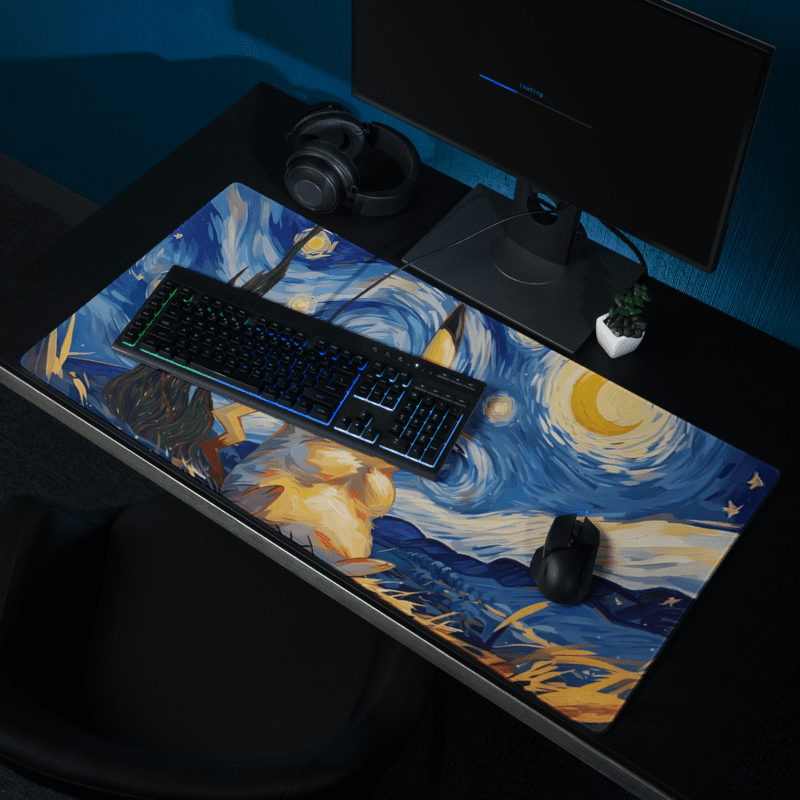 Tapis De Souris Gamer Créature Jaune Électrique Nuit Étoilée - La Planète Gaming