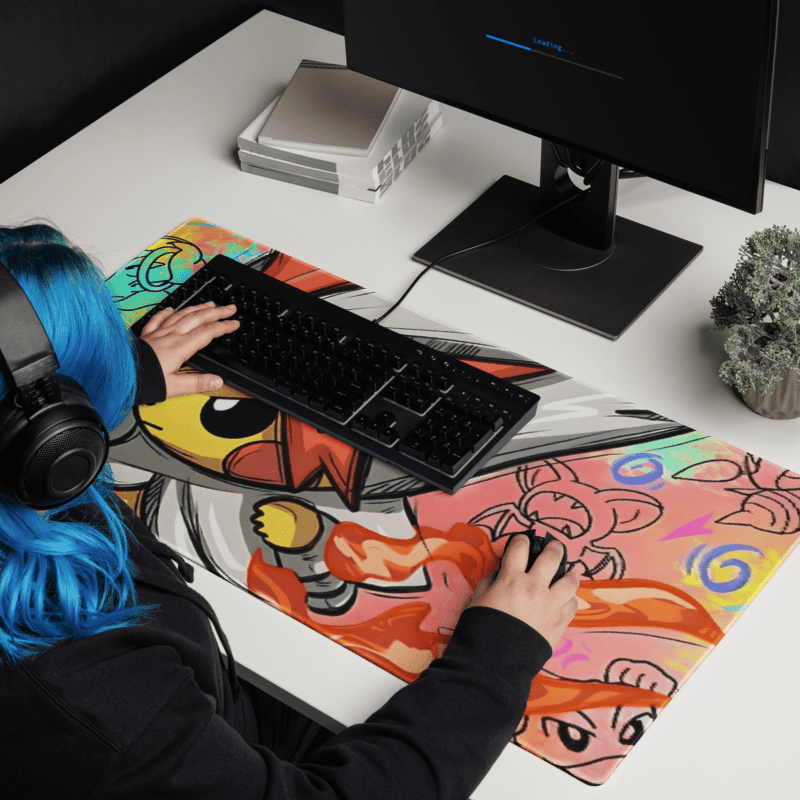 Tapis De Souris Gamer Guerrier Feu - La Planète Gaming