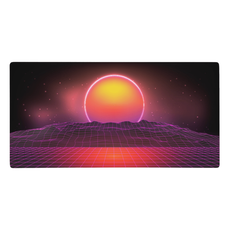 Tapis De Souris Gamer Soleil Synthwave - La Planète Gaming
