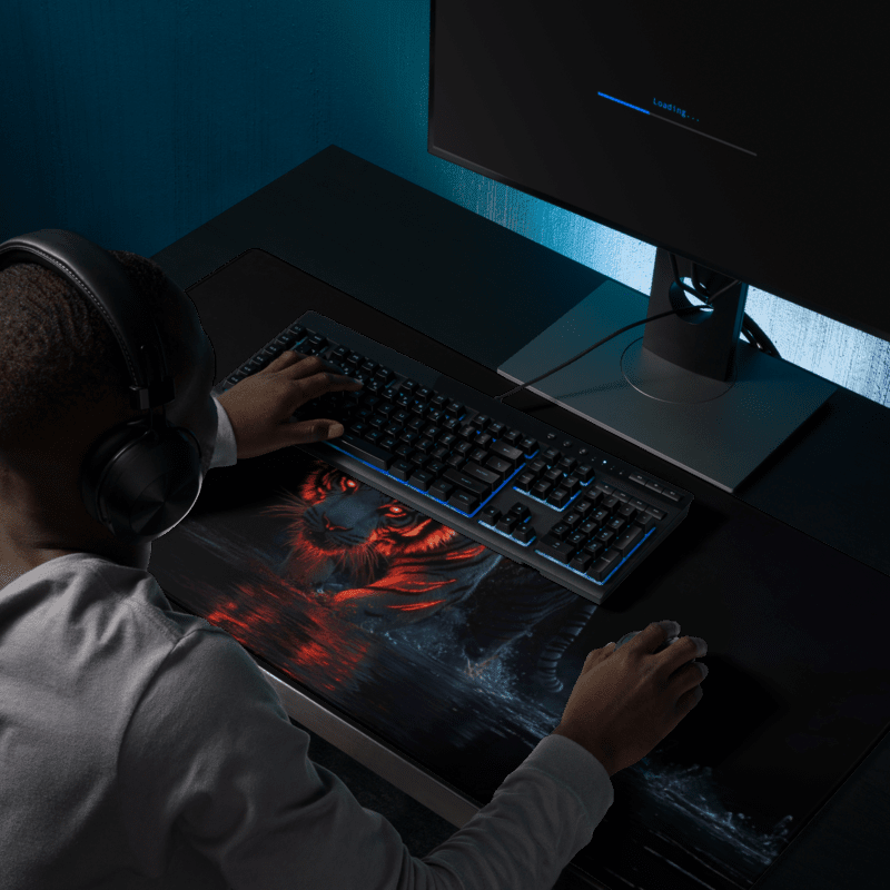Tapis De Souris Gamer Tigre Noir - La Planète Gaming