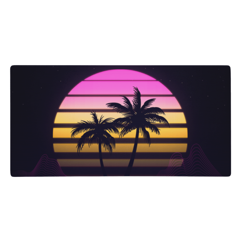 Tapis De Souris Gamer Tropical Synthwave - La Planète Gaming