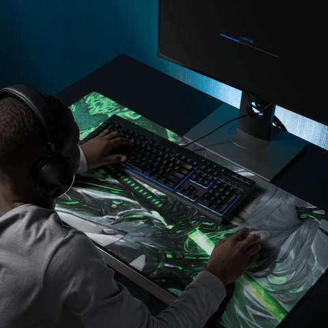 Tapis De Souris Hentai Ninja Émeraude Futuriste - La Planète Gaming