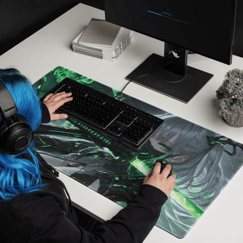 Tapis De Souris Hentai Ninja Émeraude Futuriste - La Planète Gaming