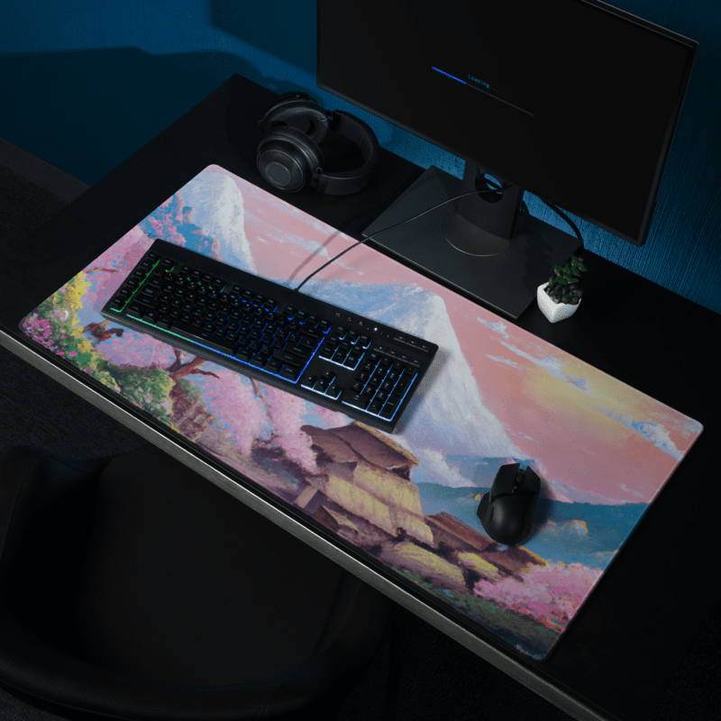 Tapis De Souris Japonais Cerisiers Village Traditionnel - La Planète Gaming