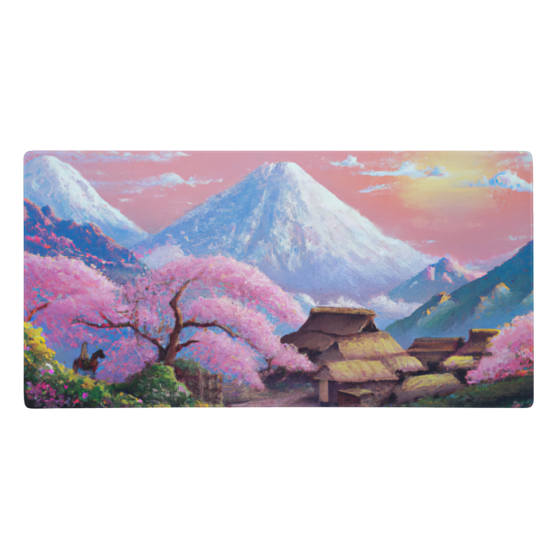 Tapis De Souris Japonais Cerisiers Village Traditionnel - La Planète Gaming