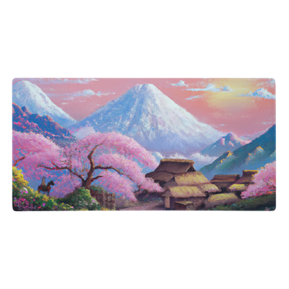 Tapis De Souris Japonais Cerisiers Village Traditionnel - La Planète Gaming