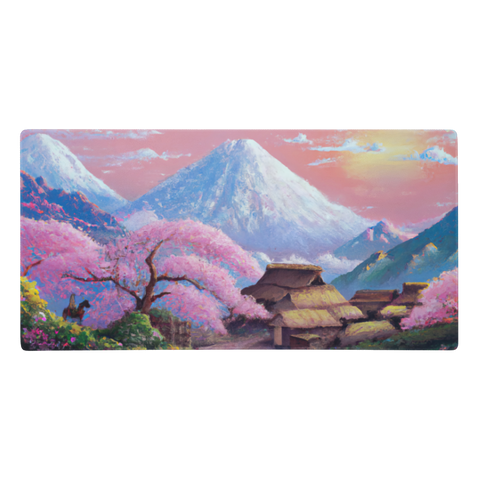 Tapis De Souris Japonais Cerisiers Village Traditionnel - La Planète Gaming
