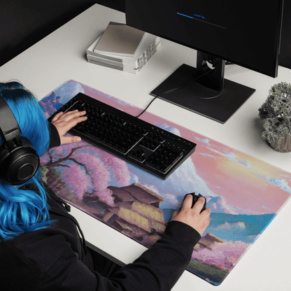 Tapis De Souris Japonais Cerisiers Village Traditionnel - La Planète Gaming