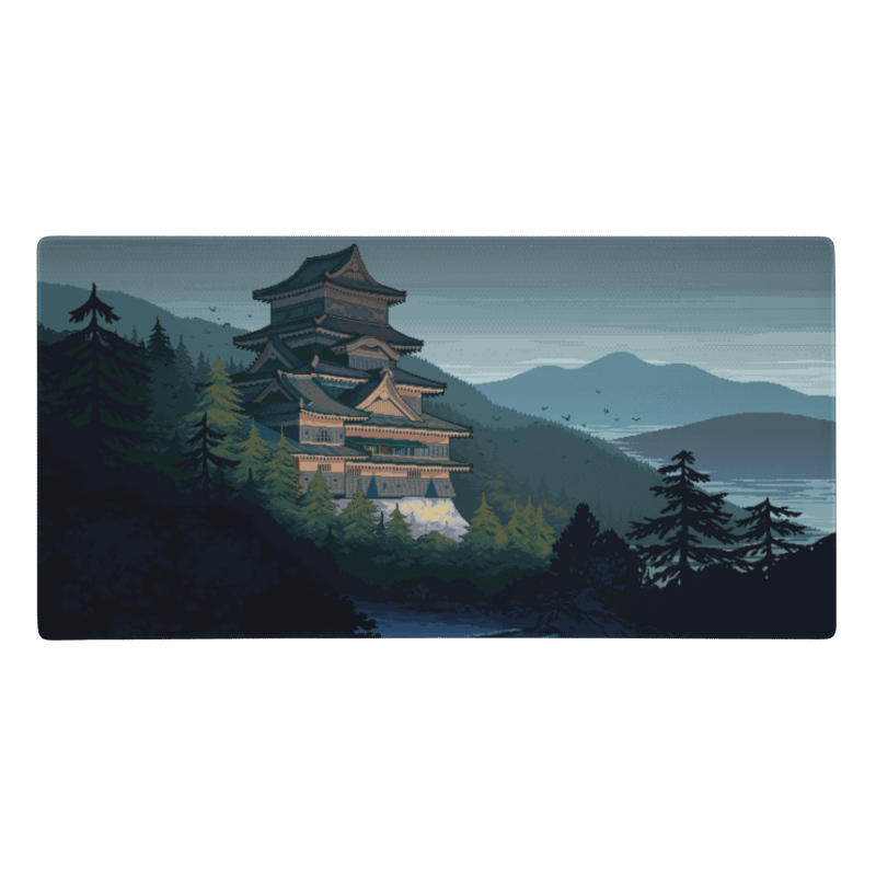 Tapis De Souris Japonais Château Samouraï Pixel - La Planète Gaming