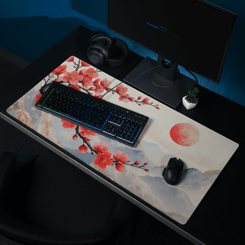 Tapis De Souris Japonais Fleurs De Cerisier Rouge - La Planète Gaming