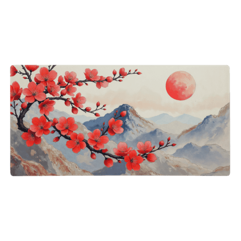 Tapis De Souris Japonais Fleurs De Cerisier Rouge - La Planète Gaming