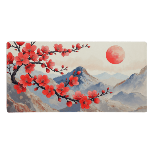 Tapis De Souris Japonais Fleurs De Cerisier Rouge - La Planète Gaming