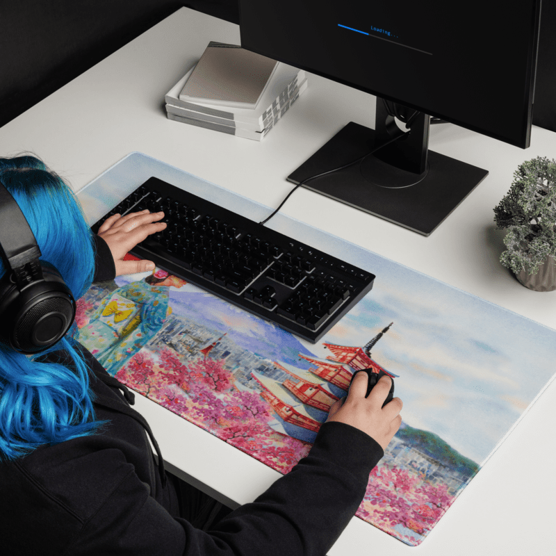 Tapis De Souris Japonais Geisha Aquarelle - La Planète Gaming
