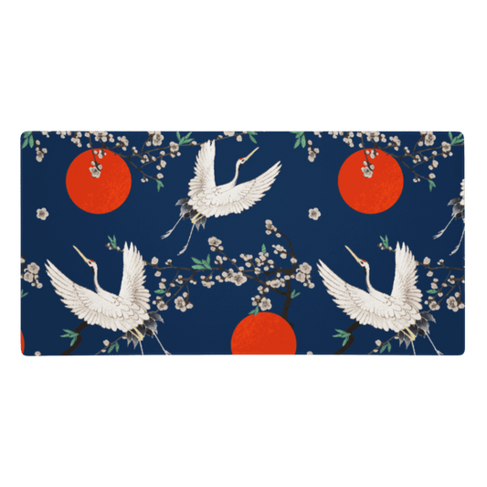 Tapis De Souris Japonais Grues Blanches - La Planète Gaming