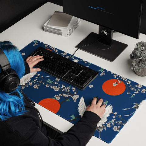 Tapis De Souris Japonais Grues Blanches - La Planète Gaming