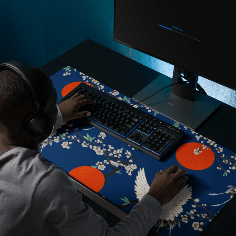 Tapis De Souris Japonais Grues Blanches - La Planète Gaming