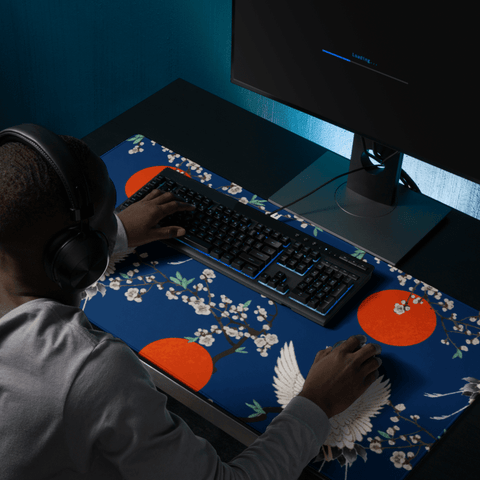 Tapis De Souris Japonais Grues Blanches - La Planète Gaming