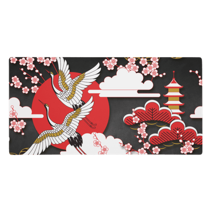 Tapis De Souris Japonais Grues Sakura - La Planète Gaming