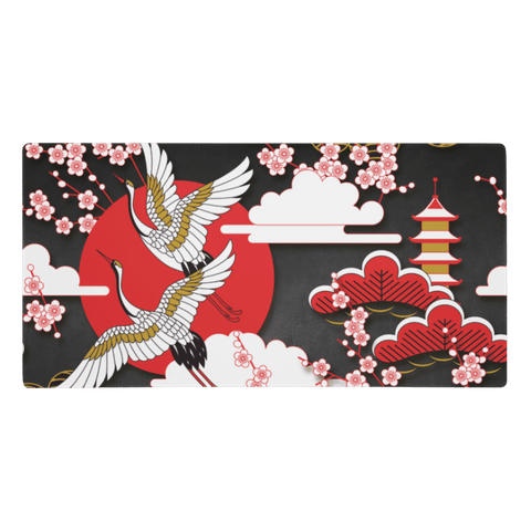 Tapis De Souris Japonais Grues Sakura - La Planète Gaming