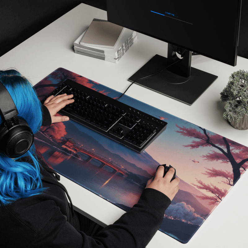 Tapis de Souris Japonais Mont Fuji Pont Illuminé - La Planète Gaming