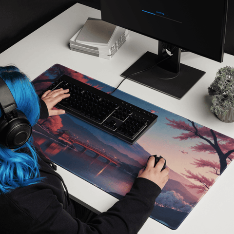 Tapis de Souris Japonais Mont Fuji Pont Illuminé - La Planète Gaming
