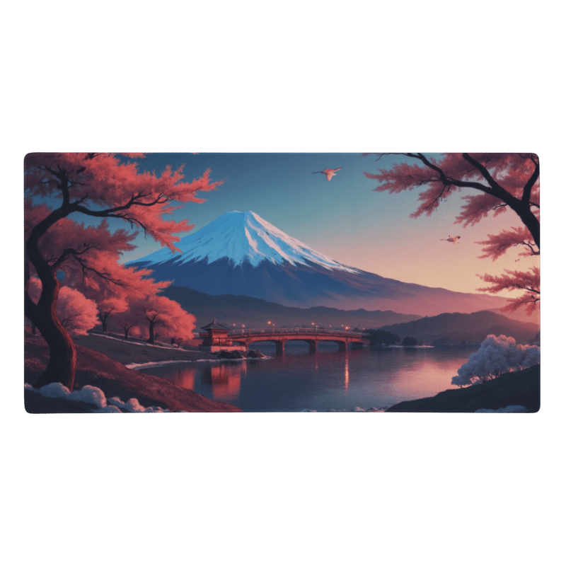 Tapis de Souris Japonais Mont Fuji Pont Illuminé - La Planète Gaming