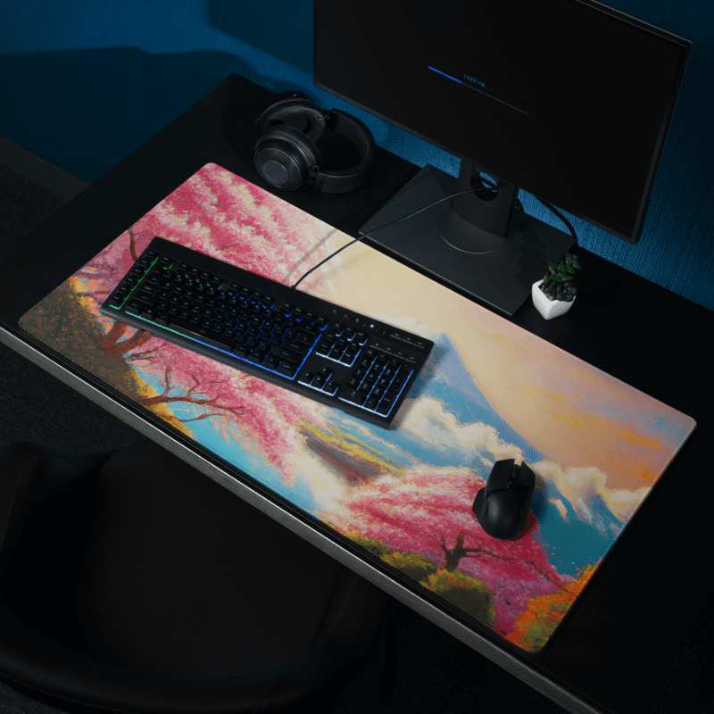 Tapis De Souris Japonais Mont Fuji Sakura Rose - La Planète Gaming