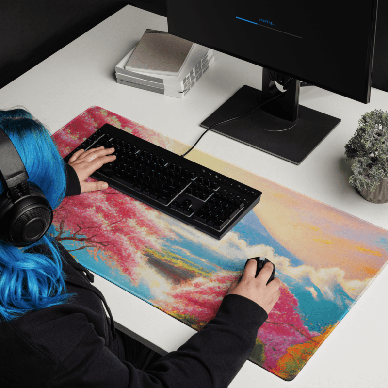 Tapis De Souris Japonais Mont Fuji Sakura Rose - La Planète Gaming