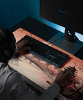 Tapis De Souris Japonais Mont Fuji Soleil Rose - La Planète Gaming