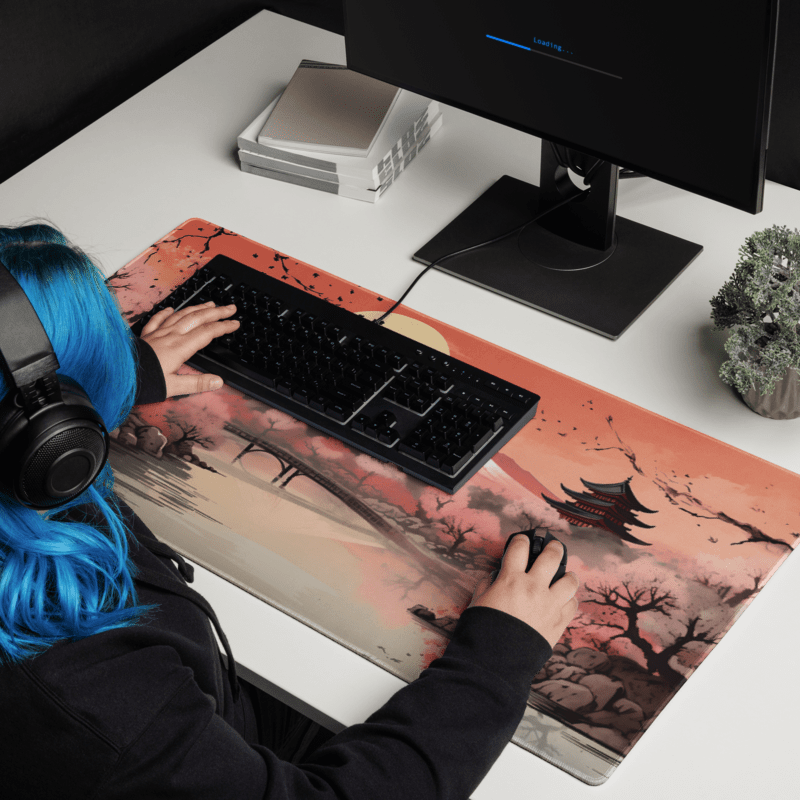 Tapis De Souris Japonais Mont Fuji Soleil Rose - La Planète Gaming