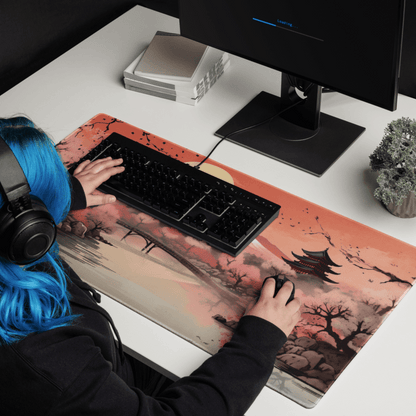 Tapis De Souris Japonais Mont Fuji Soleil Rose - La Planète Gaming