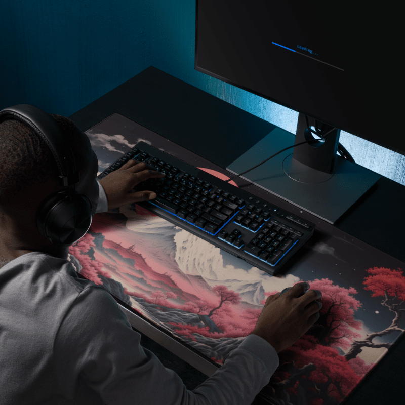 Tapis De Souris Japonais Montagne Cerisiers - La Planète Gaming