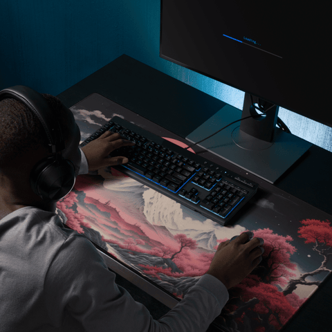 Tapis De Souris Japonais Montagne Cerisiers - La Planète Gaming