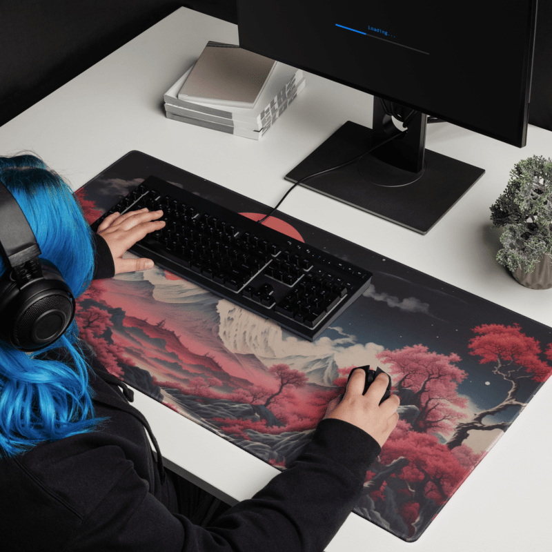 Tapis De Souris Japonais Montagne Cerisiers - La Planète Gaming
