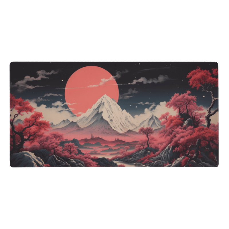 Tapis De Souris Japonais Montagne Cerisiers - La Planète Gaming