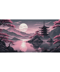 Tapis de Souris Japonais Pagode Cerisiers - La Planète Gaming