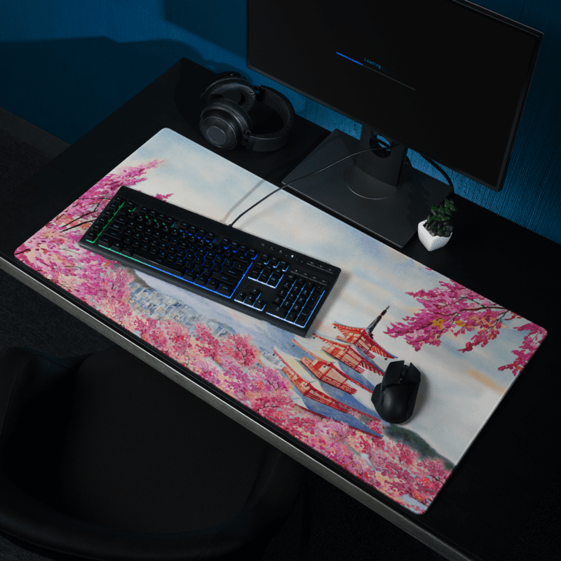 Tapis De Souris Japonais Paysage Aquarelle - La Planète Gaming