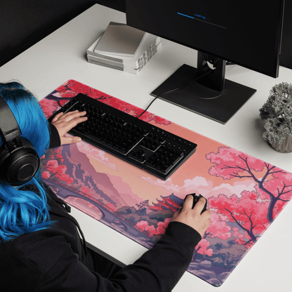 Tapis de Souris Japonais Paysage Cerisiers - La Planète Gaming