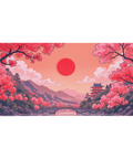 Tapis de Souris Japonais Paysage Cerisiers - La Planète Gaming