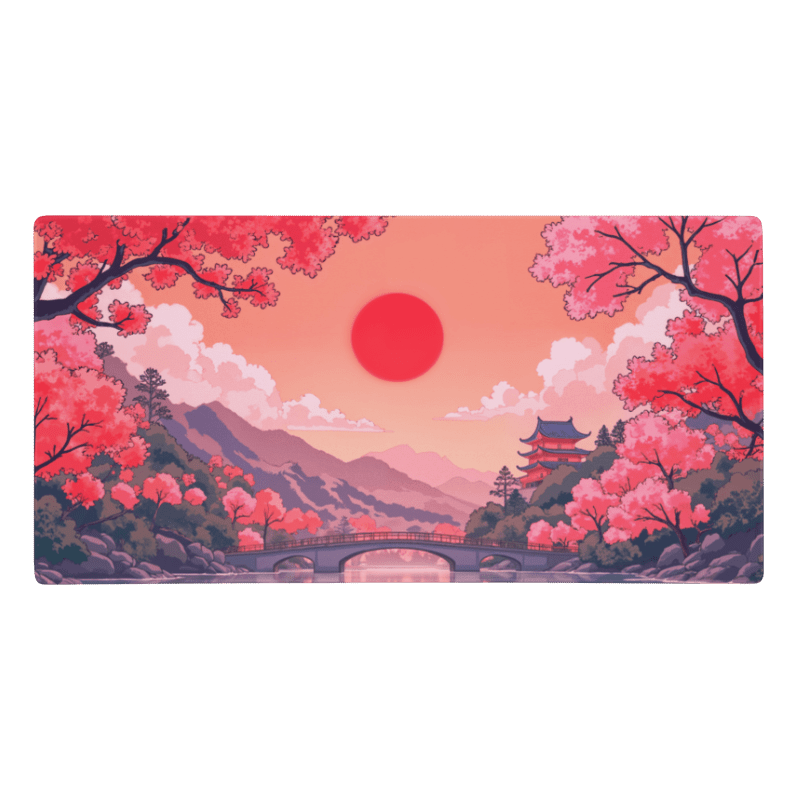 Tapis de Souris Japonais Paysage Cerisiers - La Planète Gaming